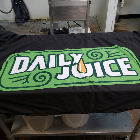 Daily Juice Cafe Branded Tablecloth -BUY NOW OR BID-