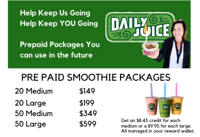 PREPAID SMOOTHIES - Support Daily Juice!